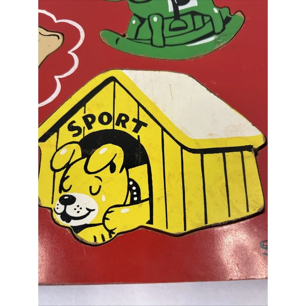 Vintage SIFO Wooden Toy Puppy Honey Bee Shape Puzzle‎ Read